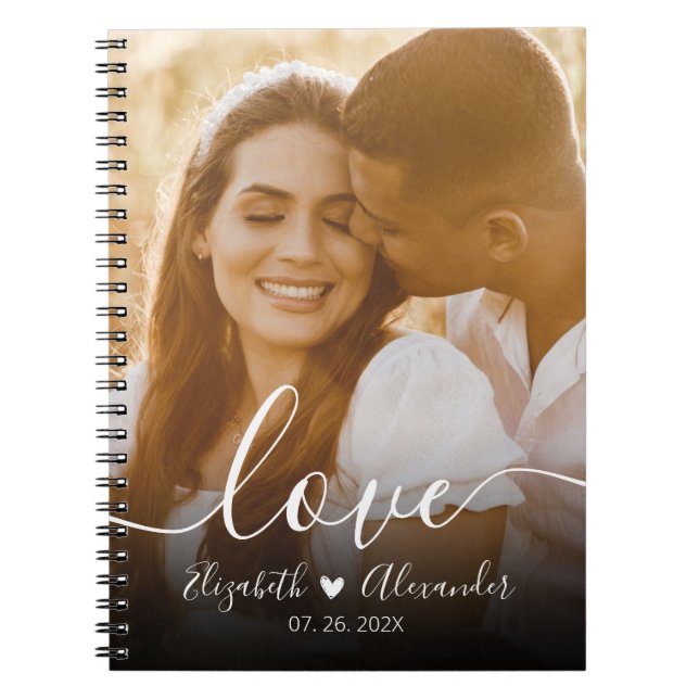 Cuaderno Elegante Boda de fotos de guiones de amor (Frente)
