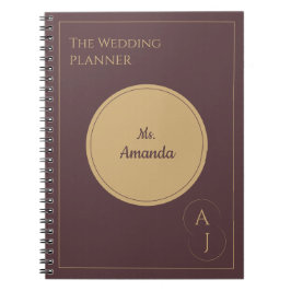 Cuaderno Elegante Boda de oro primario de lujo simple