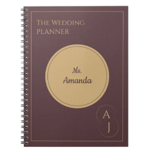 Cuaderno Elegante Boda de oro primario de lujo simple