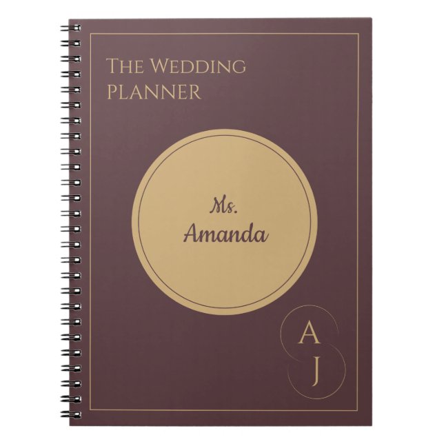 Cuaderno Elegante Boda de oro primario de lujo simple (Frente)