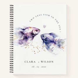 Cuaderno Elegante Boda de Pescado Costero Lilac