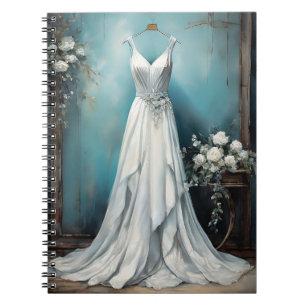 Cuaderno Elegante Boda de Vestido Blanco Vintage