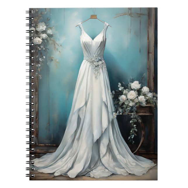 Cuaderno Elegante Boda de Vestido Blanco Vintage (Frente)