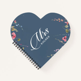 Cuaderno Elegante Boda Floral Botánica Caligrafía
