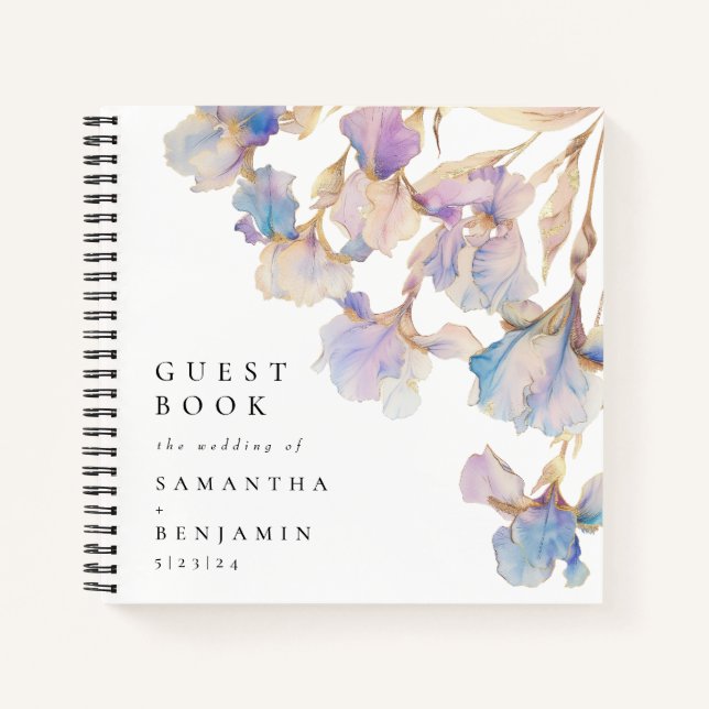 Cuaderno Elegante Boda floral de Iris (Anverso)