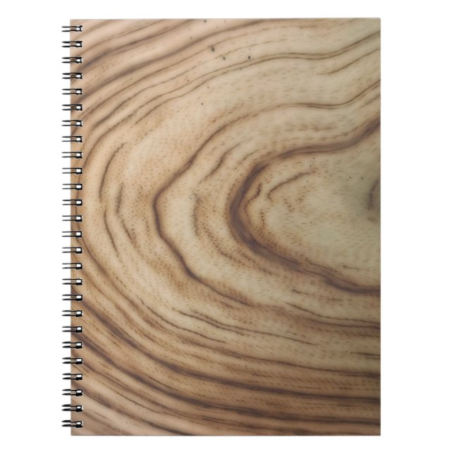 Cuaderno Elegante boda minimalista de grano de madera rústi (Frente)