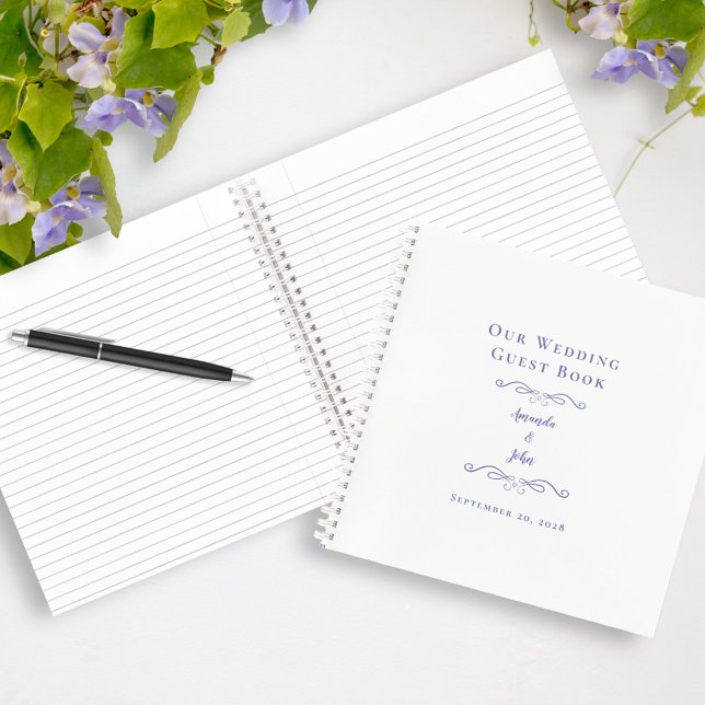 Cuaderno Elegante Boda Periwinkle Blue Budget Guest Book (Subido por el creador)
