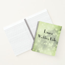 Cuaderno Elegante Boda personalizada de la espuma verde