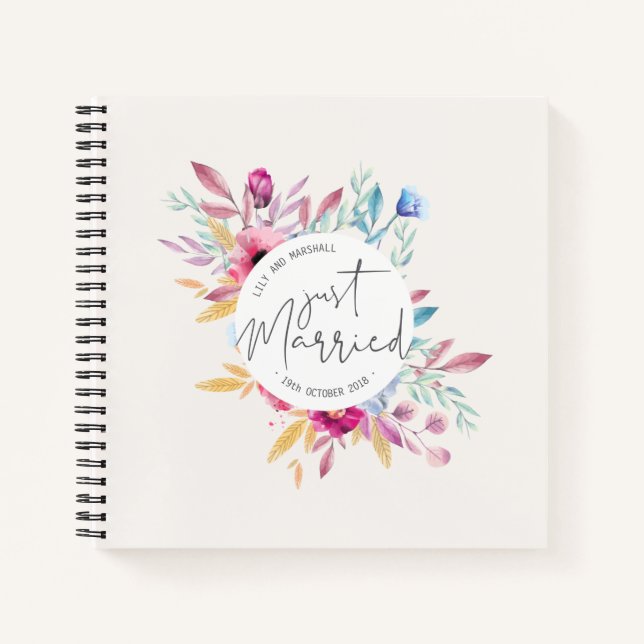 Cuaderno Elegante Boda recién casado | Portátil Guestbook (Anverso)