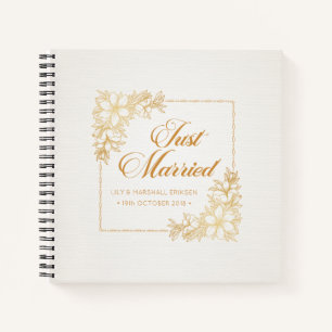 Cuaderno Elegante Boda recién casado   Portátil Guestbook