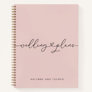 Cuaderno Elegante Boda rosado polvoriento planea portátil p