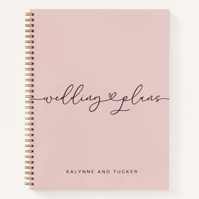 Cuaderno Elegante Boda rosado polvoriento planea portátil p (Anverso)