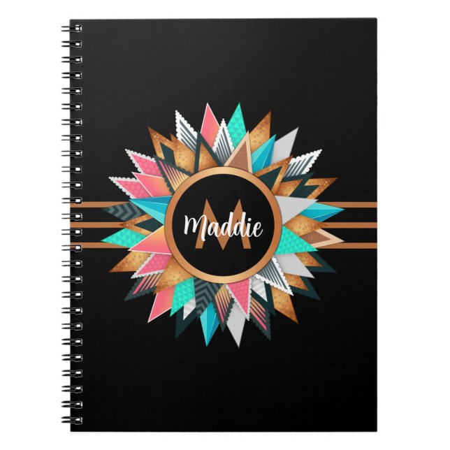 Cuaderno Elegante Boho Chic Personalizado (Frente)