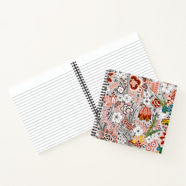 Cuaderno Elegante Boho de época Abstracto Artístico Floral  (Interior)