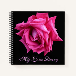 Cuaderno Elegante bonito rosa rosa caliente San Valentín