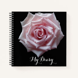 Cuaderno Elegante bonito rosa rosa flor negro boho de moda