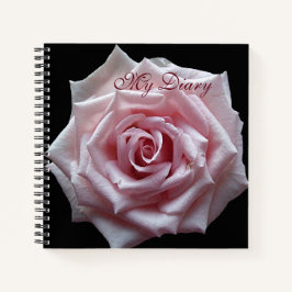 Cuaderno Elegante bonito rosa rosa flor negro boho de moda