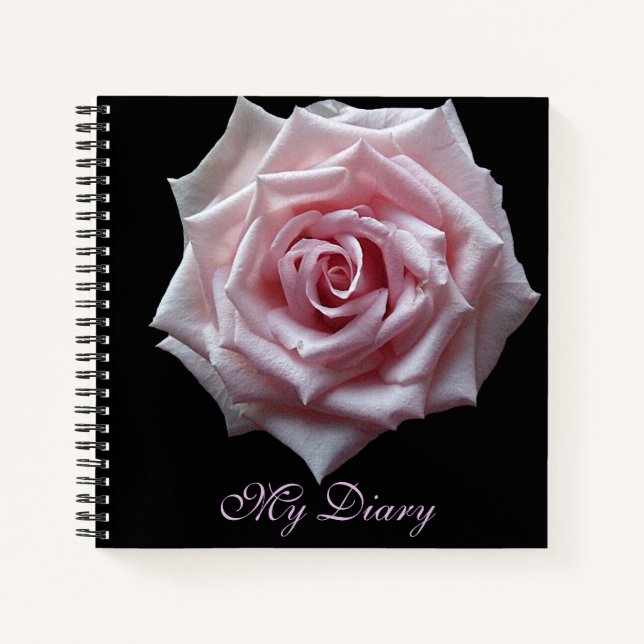Cuaderno Elegante bonito rosa rosa flor negro boho de moda (Anverso)