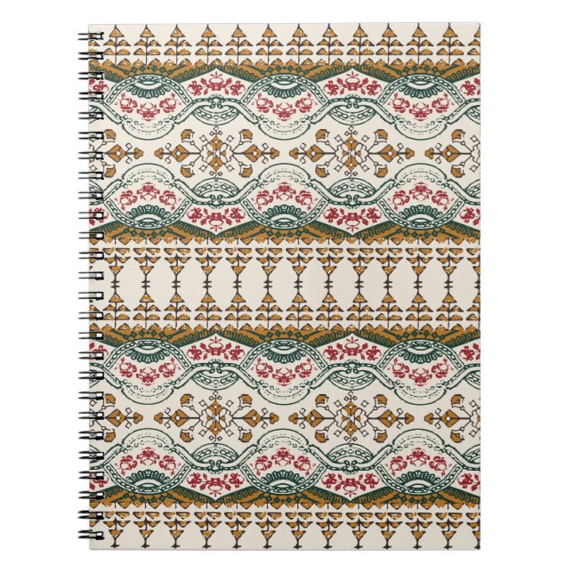 Cuaderno Elegante borde de Boho floral étnico (Frente)
