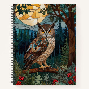 Cuaderno Elegante bosque boscoso de cristal de boho
