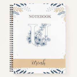 Cuaderno Elegante botánico con U inicial