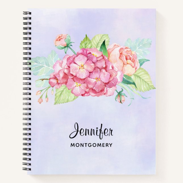 Cuaderno Elegante Bouquet De Flor De Color Rosa (Anverso)