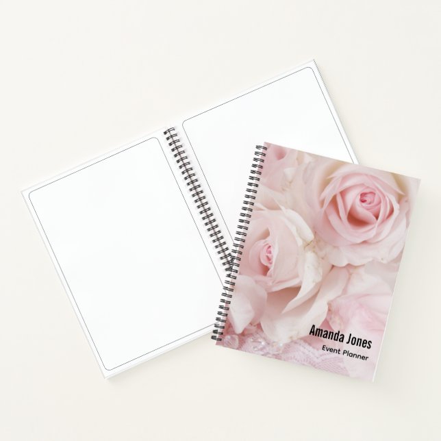 Cuaderno Elegante Bouquet de rosas rosadas vintage (Interior)