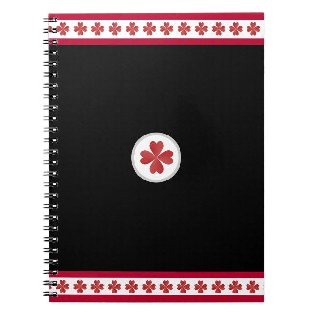 Cuaderno Elegante burgundy negro y blanco (Frente)