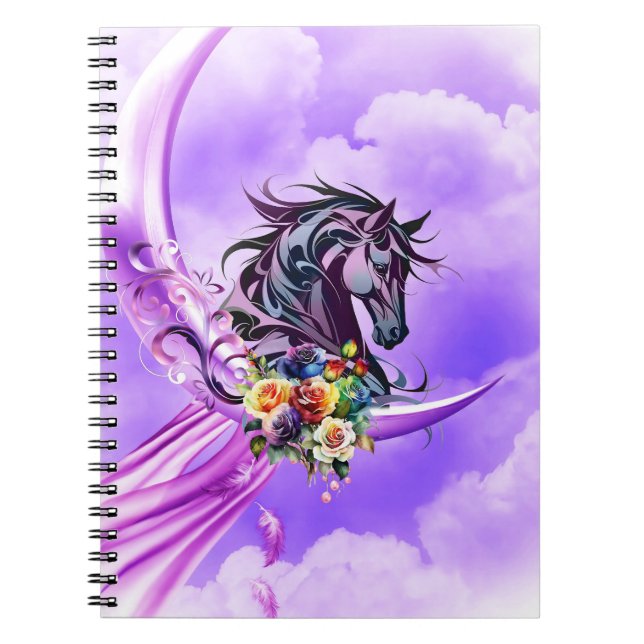 Cuaderno Elegante caballo salvaje colorido (Frente)