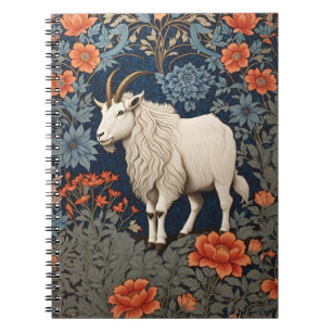Cuaderno Elegante cabra de montaña William Morris inspirado