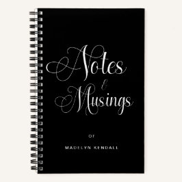 Cuaderno Elegante caligrafía de escritura personalizada neg