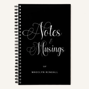 Cuaderno Elegante caligrafía de escritura personalizada neg
