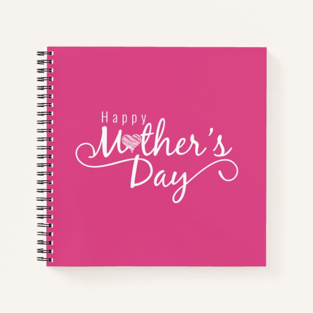 Cuaderno Elegante caligrafía feliz del día de la madre | Po (Anverso)