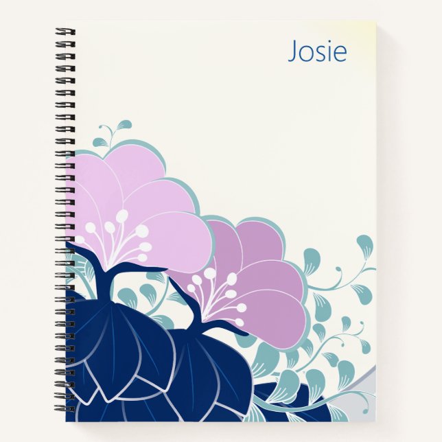 Cuaderno Elegante Camellias rosas Añadir nombre (Anverso)