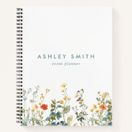 Cuaderno Elegante campo de flores silvestres