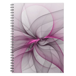 Cuaderno Elegante Caos Moderno Arte Abstracto Fractal Rosa