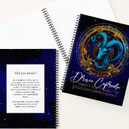 Cuaderno Elegante Capricornio Rótulo Zodiaco Vintage Celest
