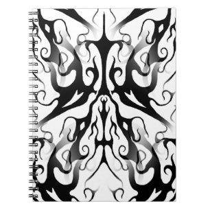 Cuaderno Elegante cara en fuego y flama diseño tribal