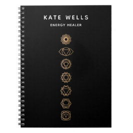 Cuaderno Elegante Chakras de Oro Saludable Espiritual Energ