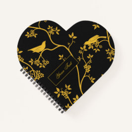 Cuaderno Elegante Chinoiserie en oro y negro