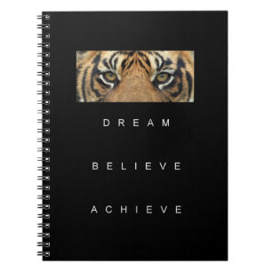 Cuaderno Elegante Cita de Automejora Motivacional Tigre