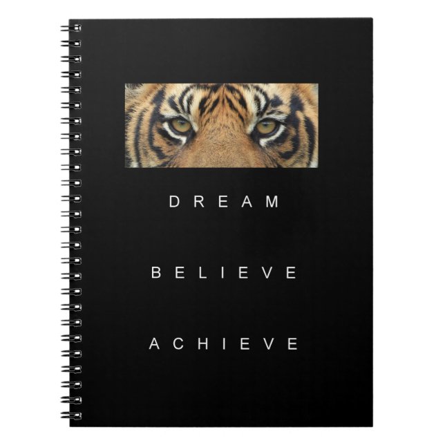Cuaderno Elegante Cita de Automejora Motivacional Tigre (Frente)