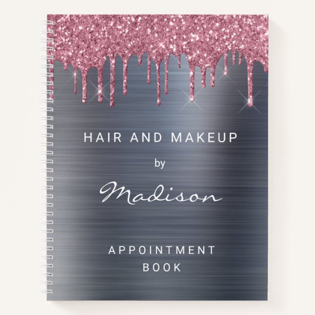 Cuaderno Elegante cita de plata con gatillos rosados (Anverso)