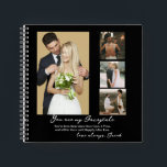 Cuaderno Elegante Collage de fotos del Día de la Boda Perso<br><div class="desc">Elegante Cojín decorativo de Collage de fotos del Día de la Boda Personalizada</div>