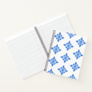 Cuaderno Elegante color azul acuático portugués Tile Floral