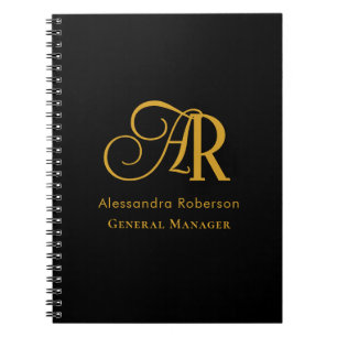 Cuaderno Elegante color negro y dorado