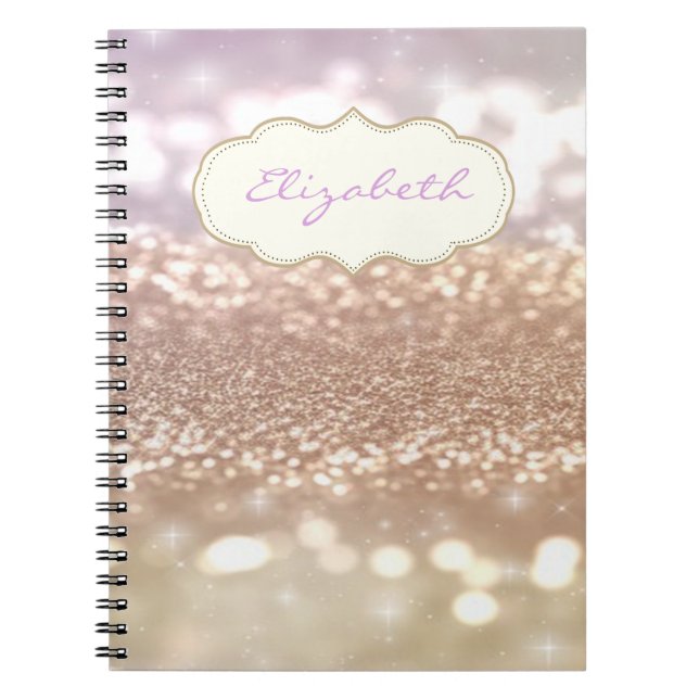 Cuaderno Elegante con estilo, brillante, bokeh brillante (Frente)