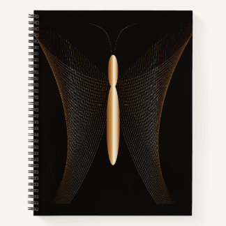 Cuaderno elegante con mariposa dorada minimalista