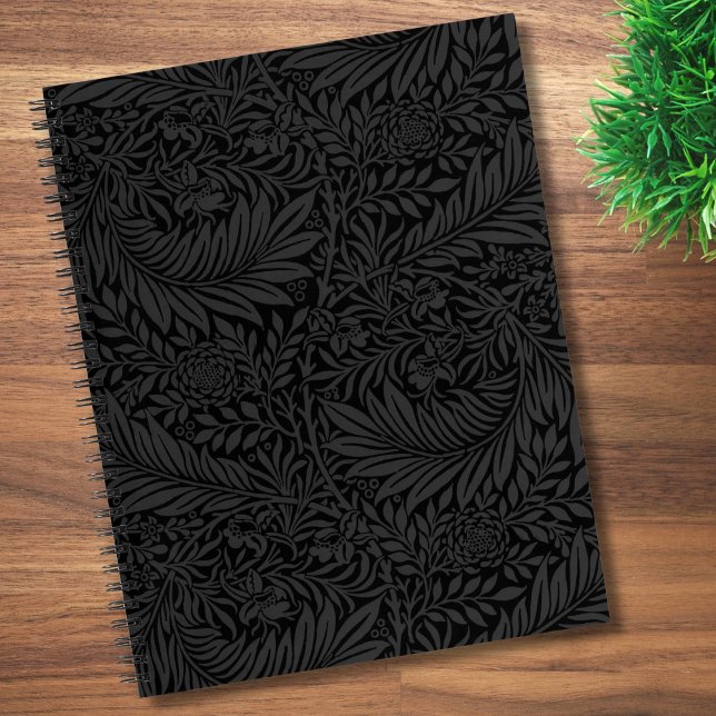 Cuaderno elegante con patrón floral negro (Subido por el creador)