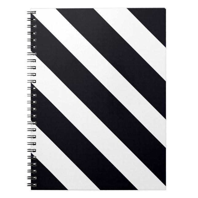 Cuaderno elegante con rayas negras y blancas (Frente)